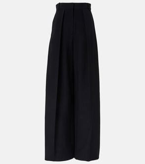 Black pleated wide-leg trousers, KHAITE
