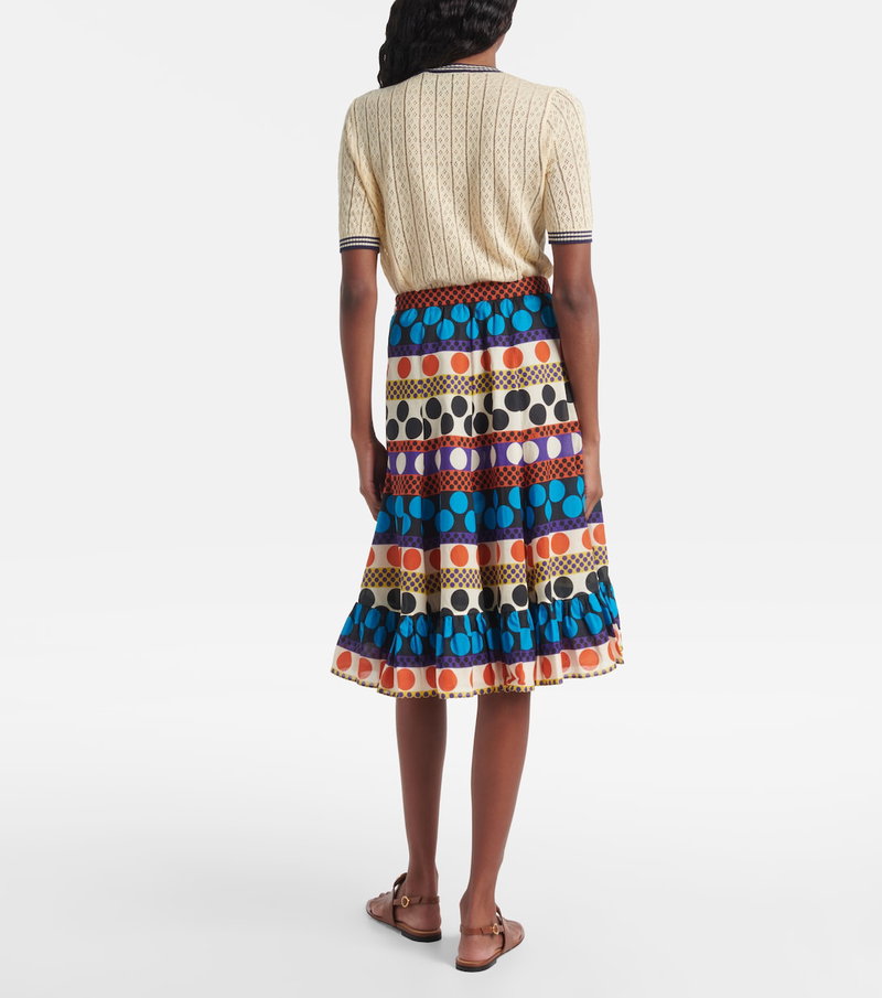 Valentino printed midi skirt with a colorful geometric pattern