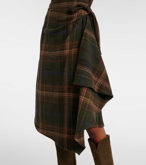 POLO RALPH LAUREN Pleated Wool-Blend Midi Dress | endource