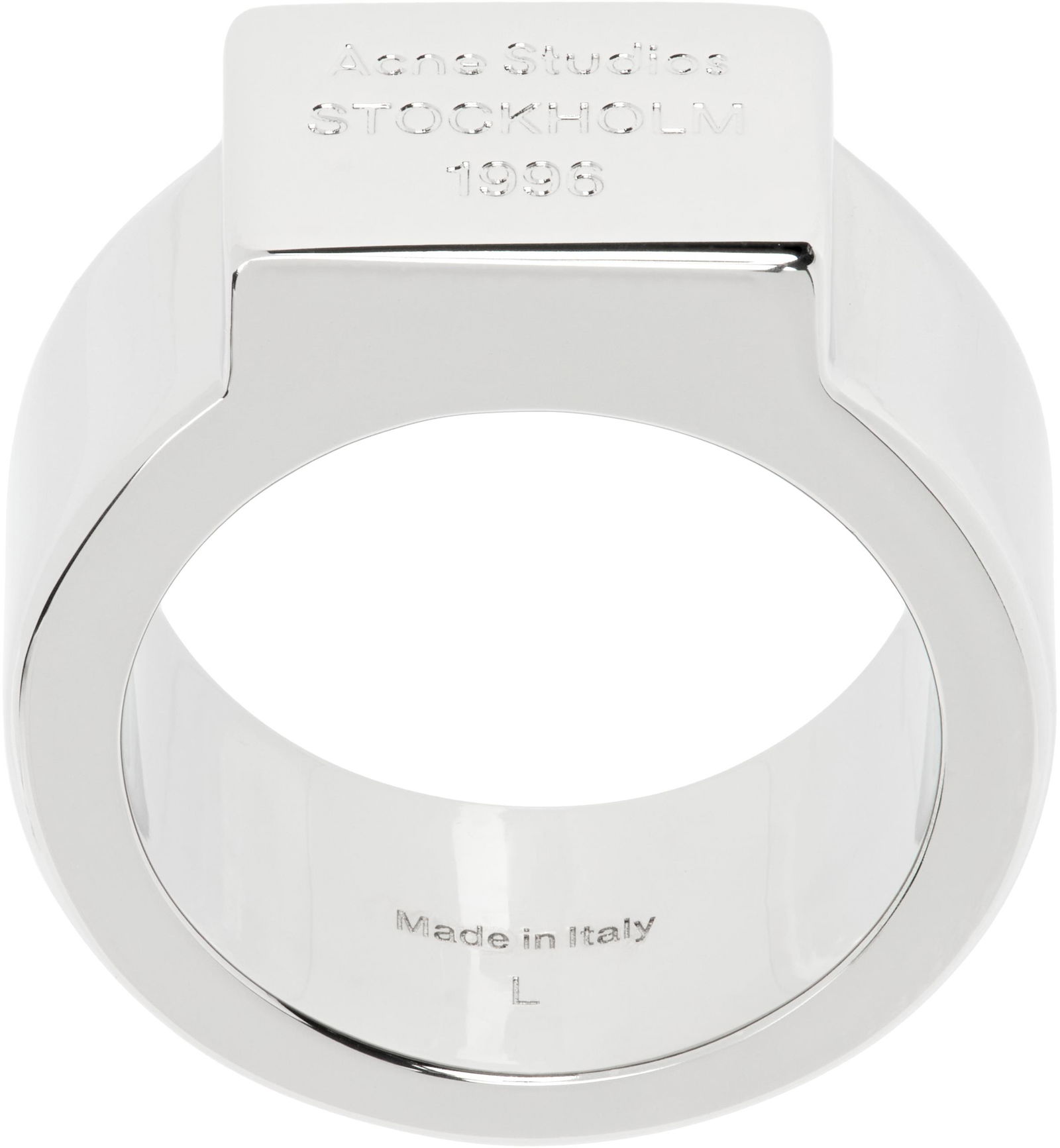 ACNE STUDIOS Logo Engraved Signet Ring | endource