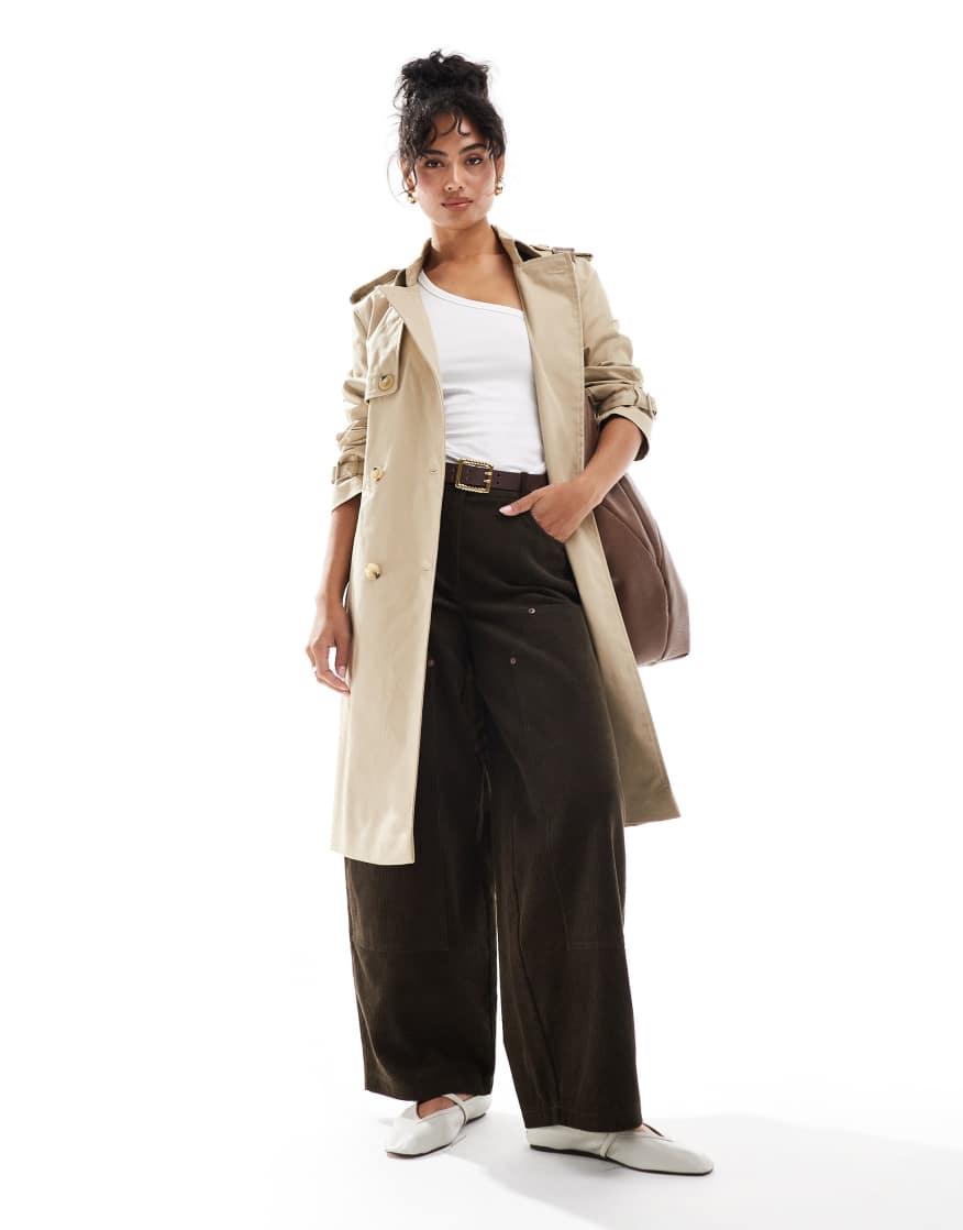 MANGO Panel Detail Trench Coat in BEIGE | endource