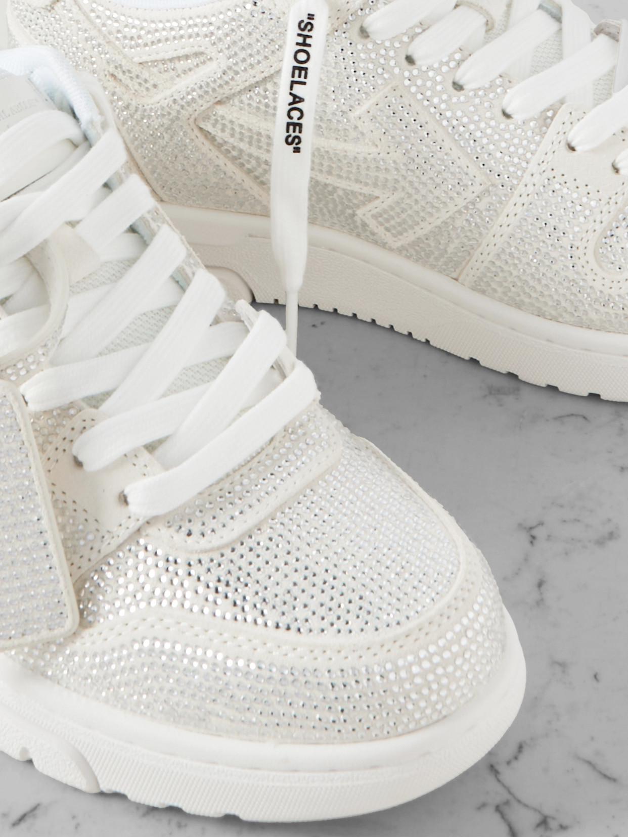 Off-White Out Of Office Crystal-Embellished Leather Sneakers 