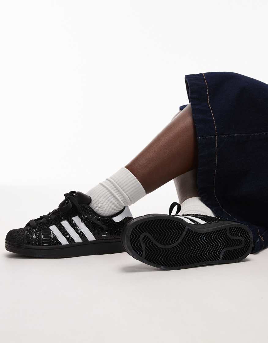 adidas gazelle silver green womens adidas Women's Superstar II Black / Silver Metallic – JD Sports main image 0
