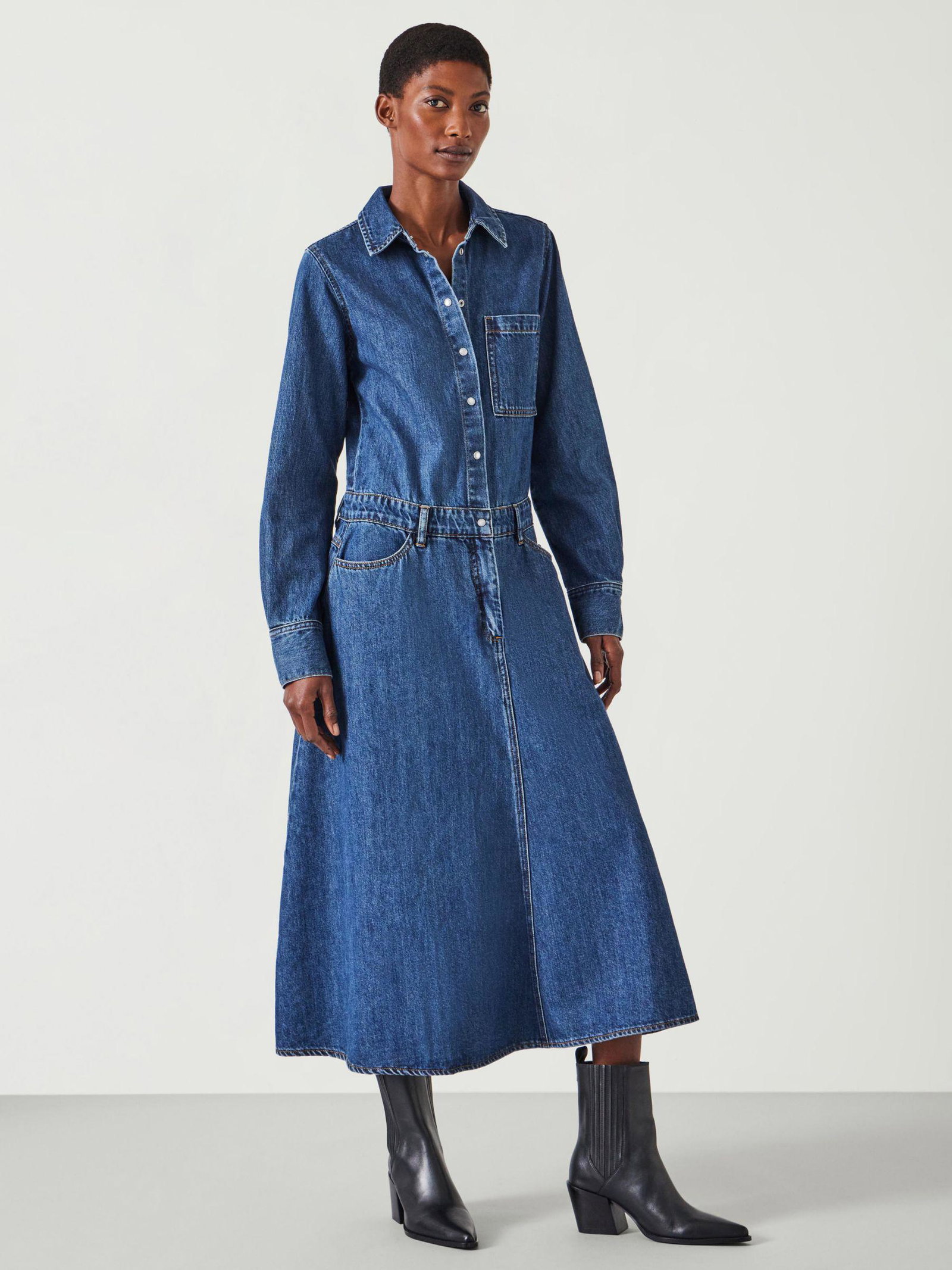 HUSH Bella Denim Maxi Dress