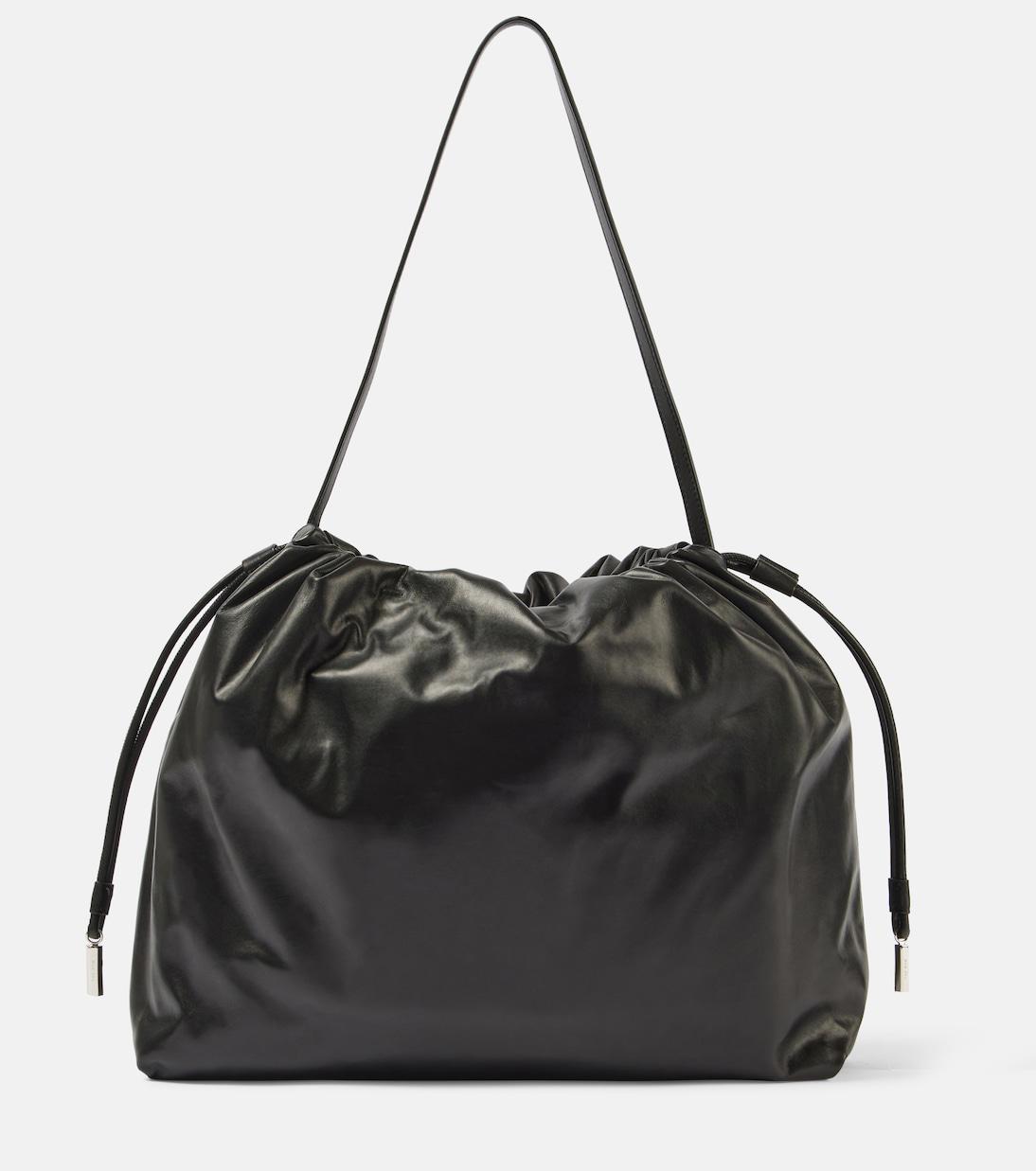 THE ROW Angy Leather Shoulder Bag in Black | Endource