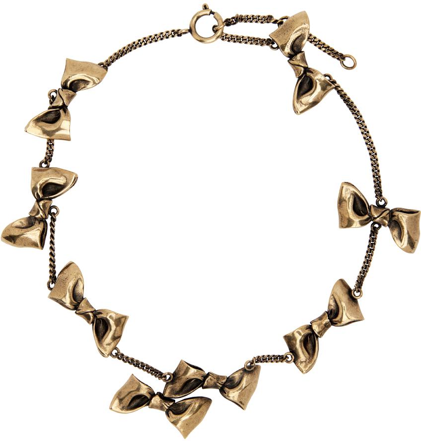 ACNE STUDIOS Gold Karen Kilimnik Edition Multi Bow Necklace | endource