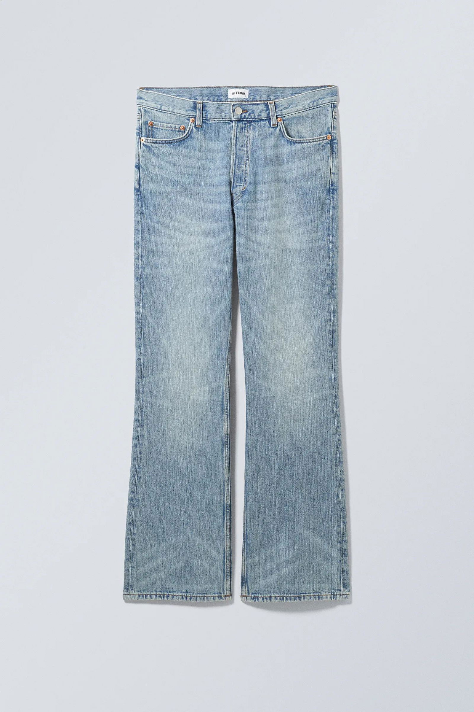 WEEKDAY Motion Slim Bootcut Jeans in Aeon Blue | endource