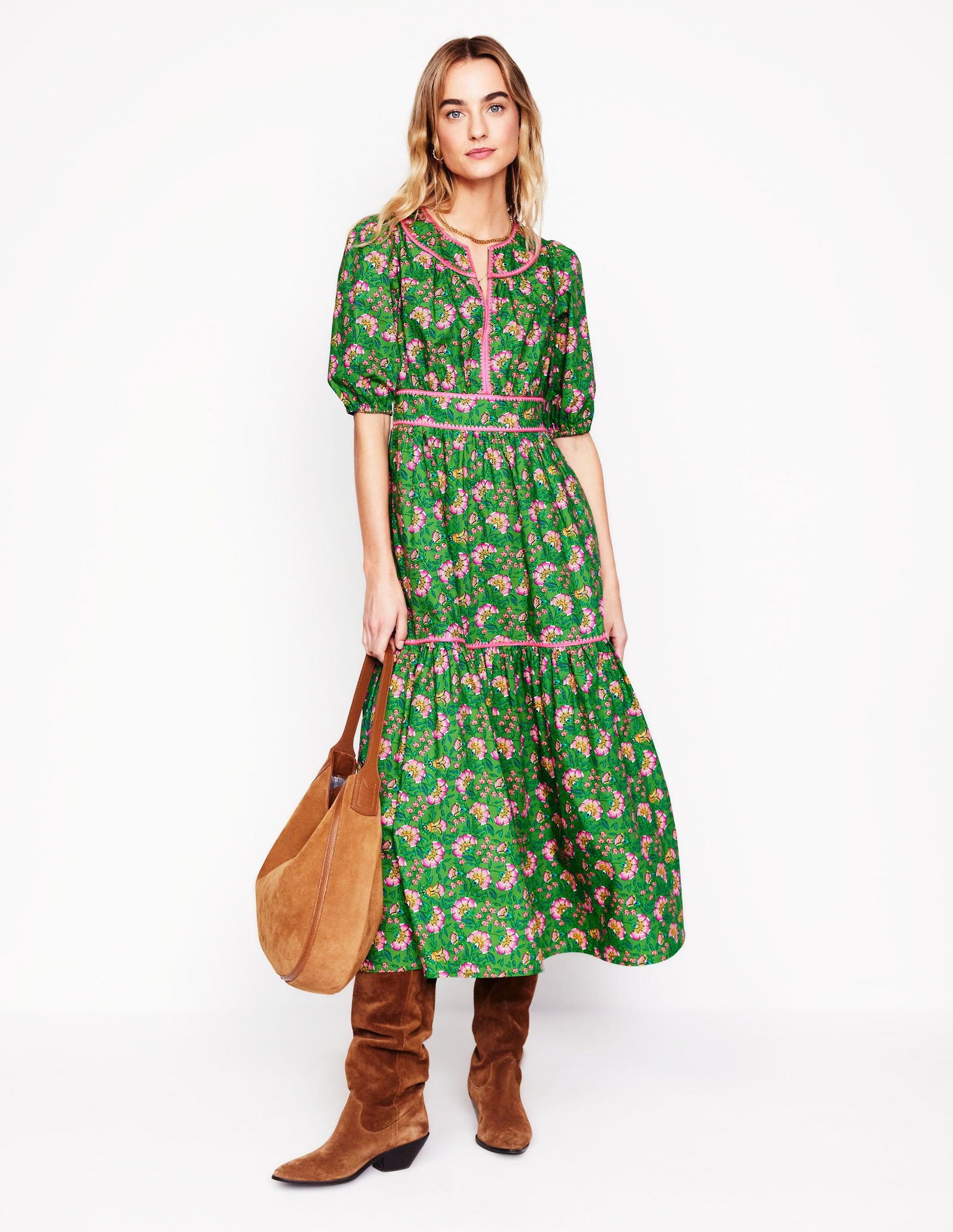BODEN Rhea Embroidered Midi Dress | endource