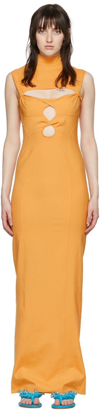 orange jacquemus dress La Mini Robe Drapeado jersey minidress in orange - Jacquemus