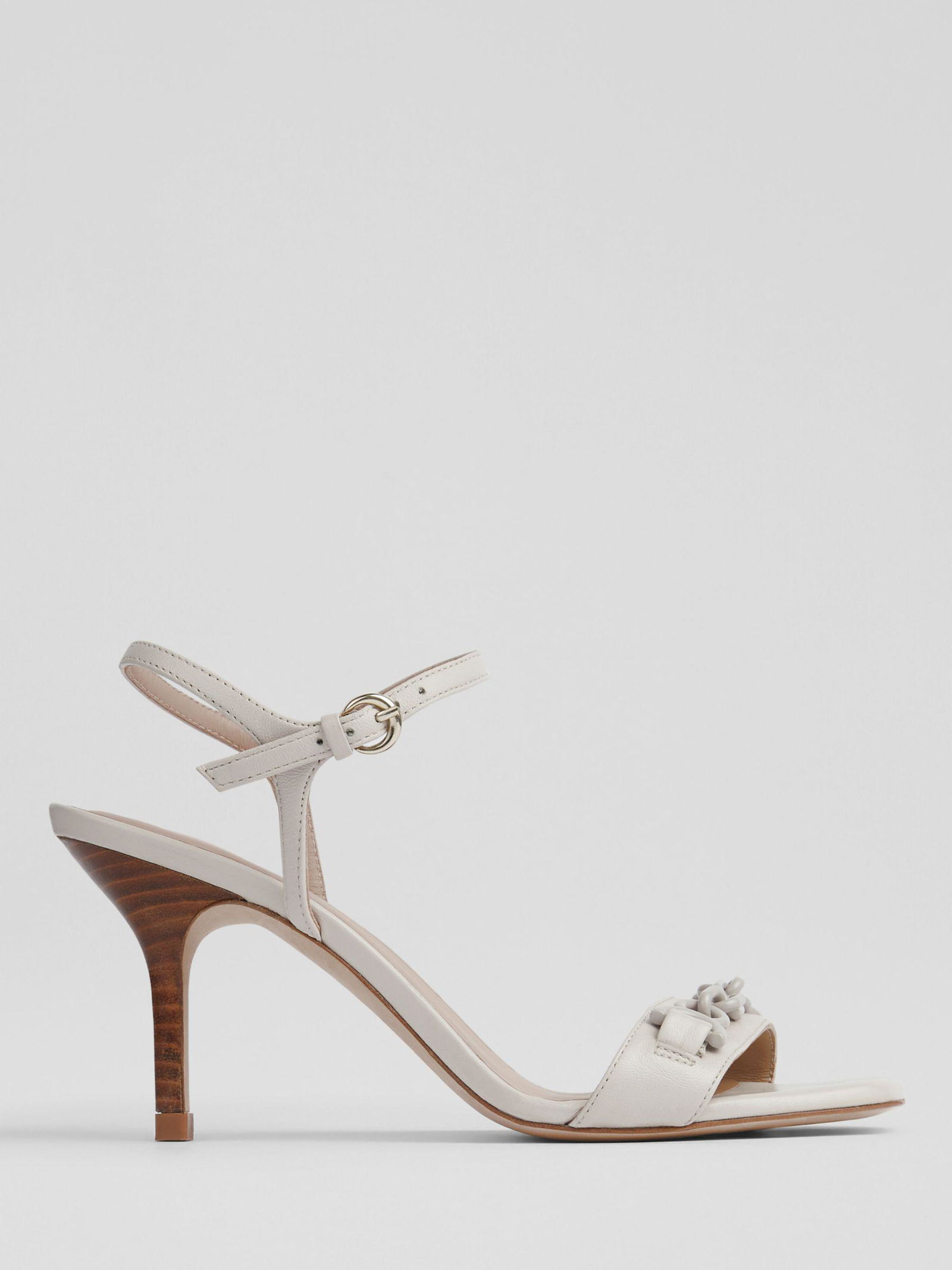 Sandales L.K. Bennett London En Cuir Argenté Taille 41 - Occasion, Jamais Portées