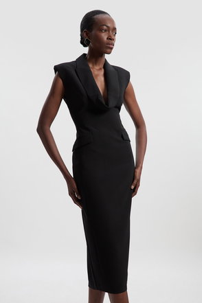 KAREN MILLEN Chemical Lace Ruffle Sleeveless Dress | endource