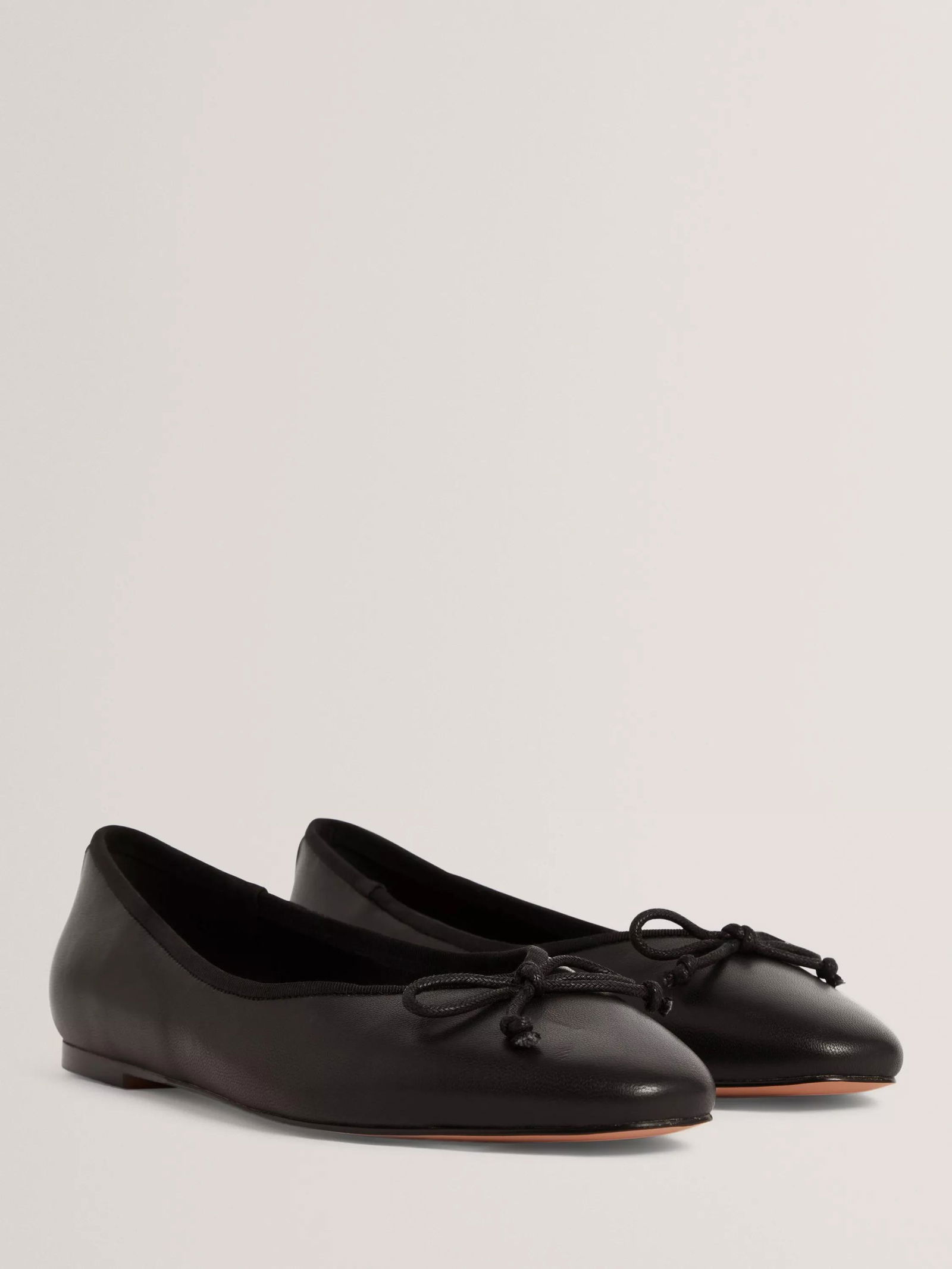 TED BAKER Balleri Leather Slip-On Flat Pumps, Black | endource