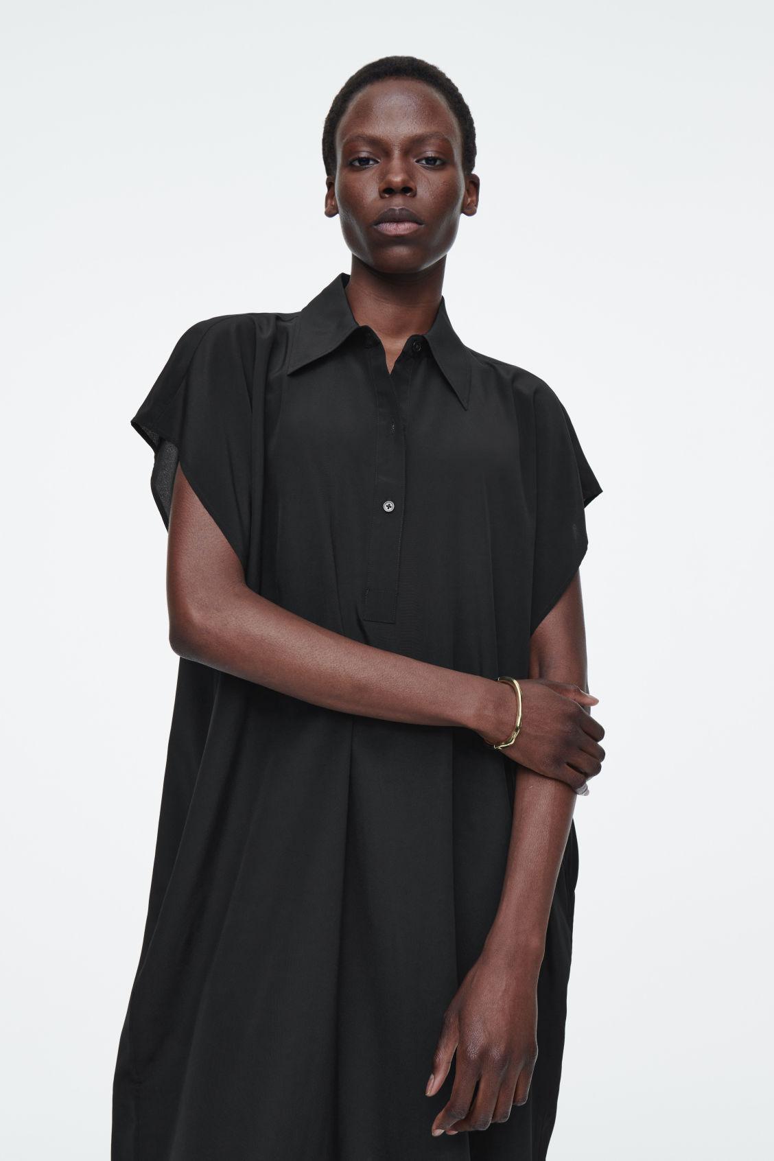 oversized midi shirt dress cos COS Oversized Silk Midi Shirt Dress