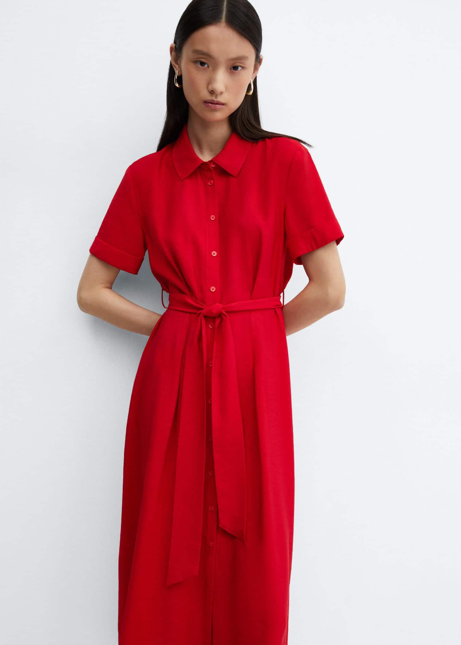 mango bow shirt dress Bow shirt dress - Women