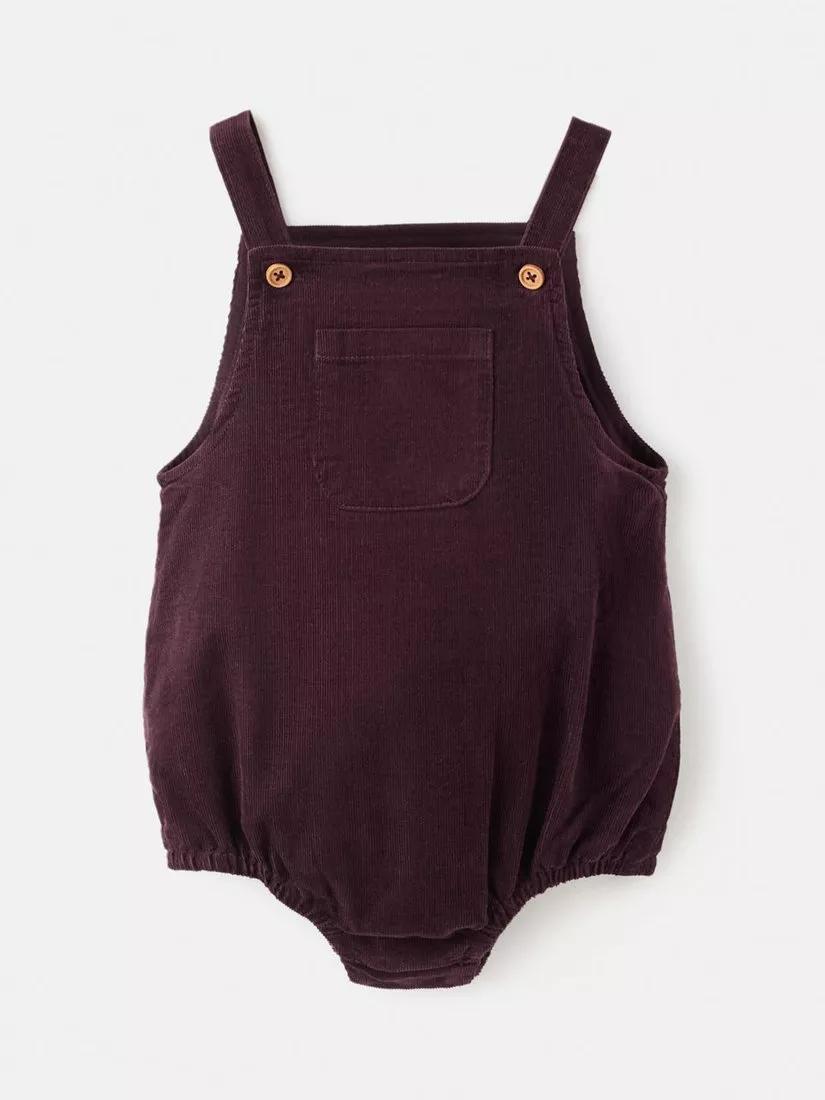 MANGO Baby Micro Romper Suit, Dark Red | endource