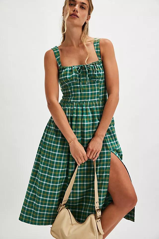 free people green plaid dress Nightingale Plaid Midi Dress // Free People *XS-L* | Women's Clothing main image 0