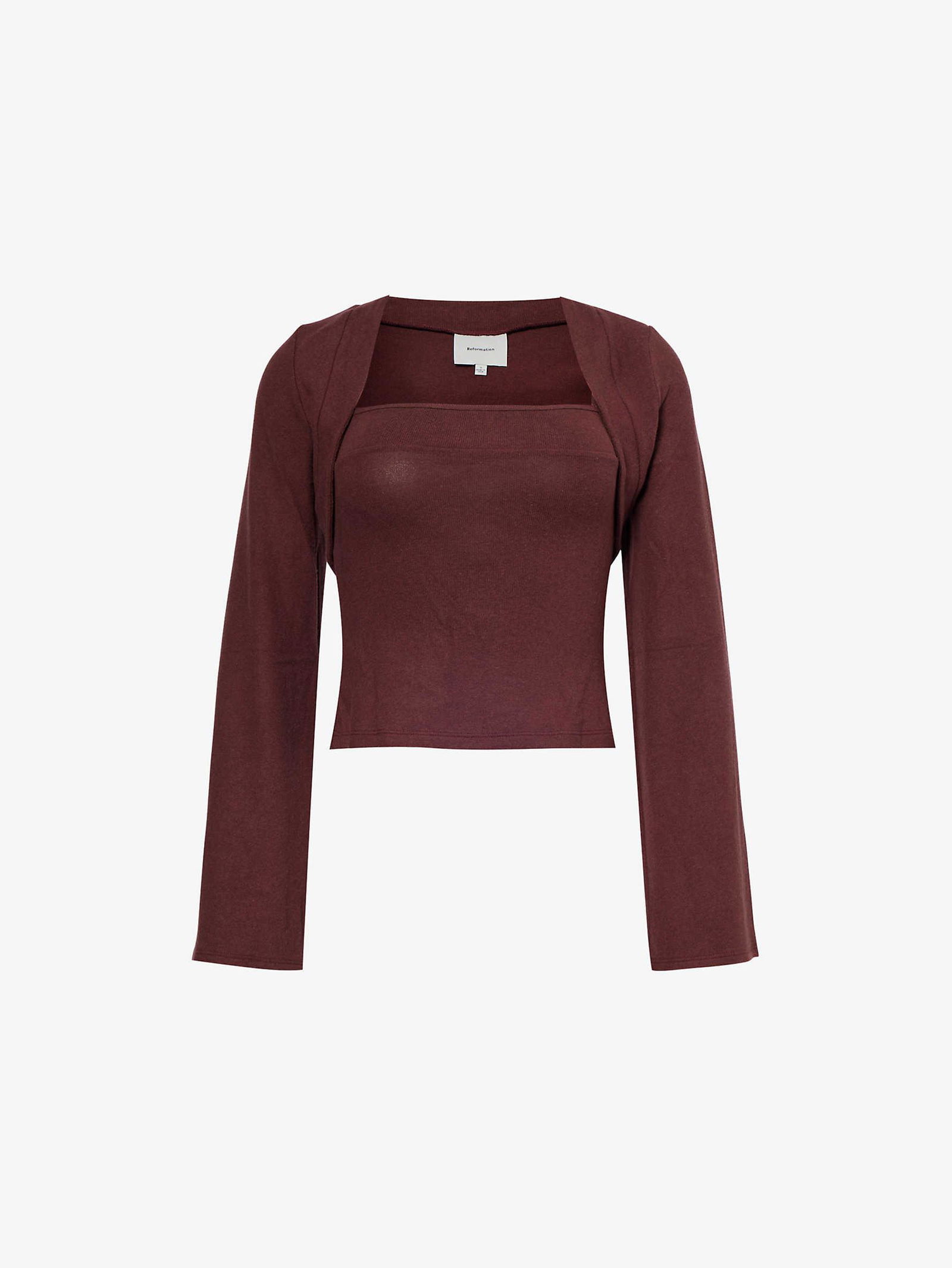 REFORMATION Chloe Knit Lyocell And Cotton-Blend Shrug Set | endource