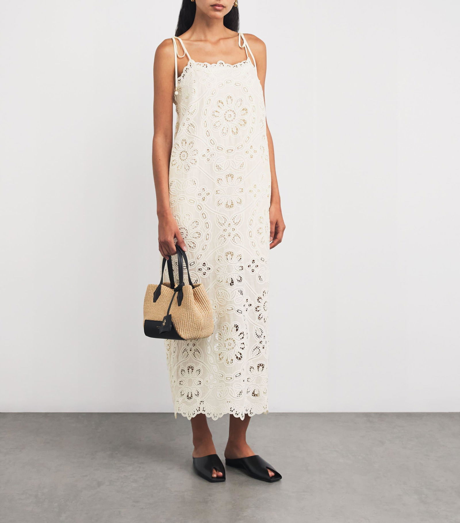 ZIMMERMANN Cotton Rhiannon Embroidered Midi Dress | endource ZIMMERMANN Cotton Rhiannon Embroidered Midi Dress | endource