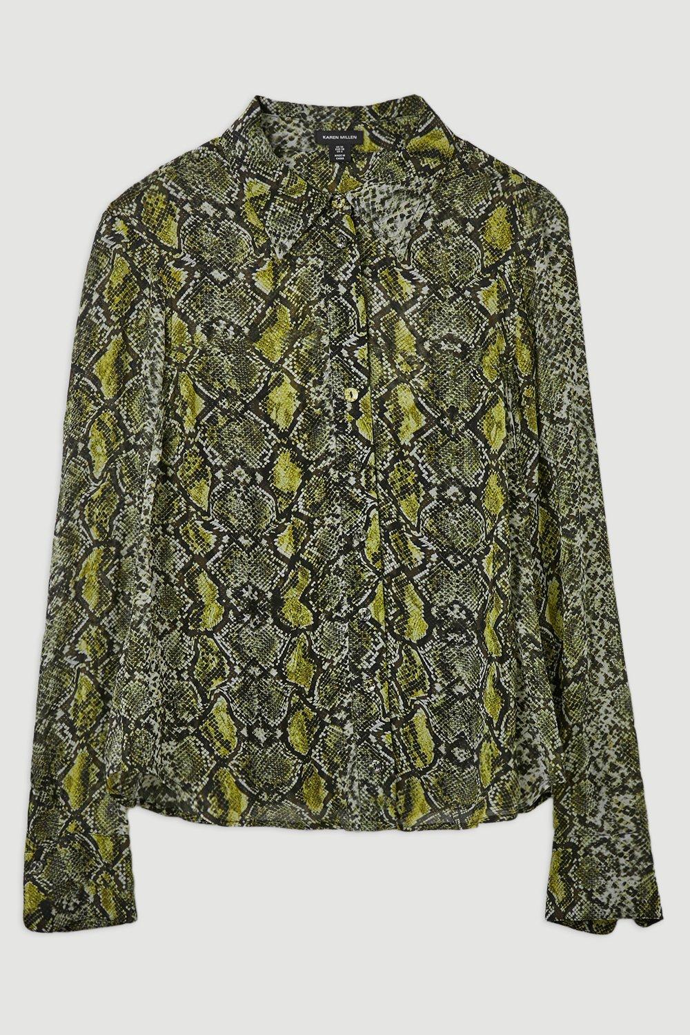 KAREN MILLEN The Founder Snake Print Shirt in Snake Endource