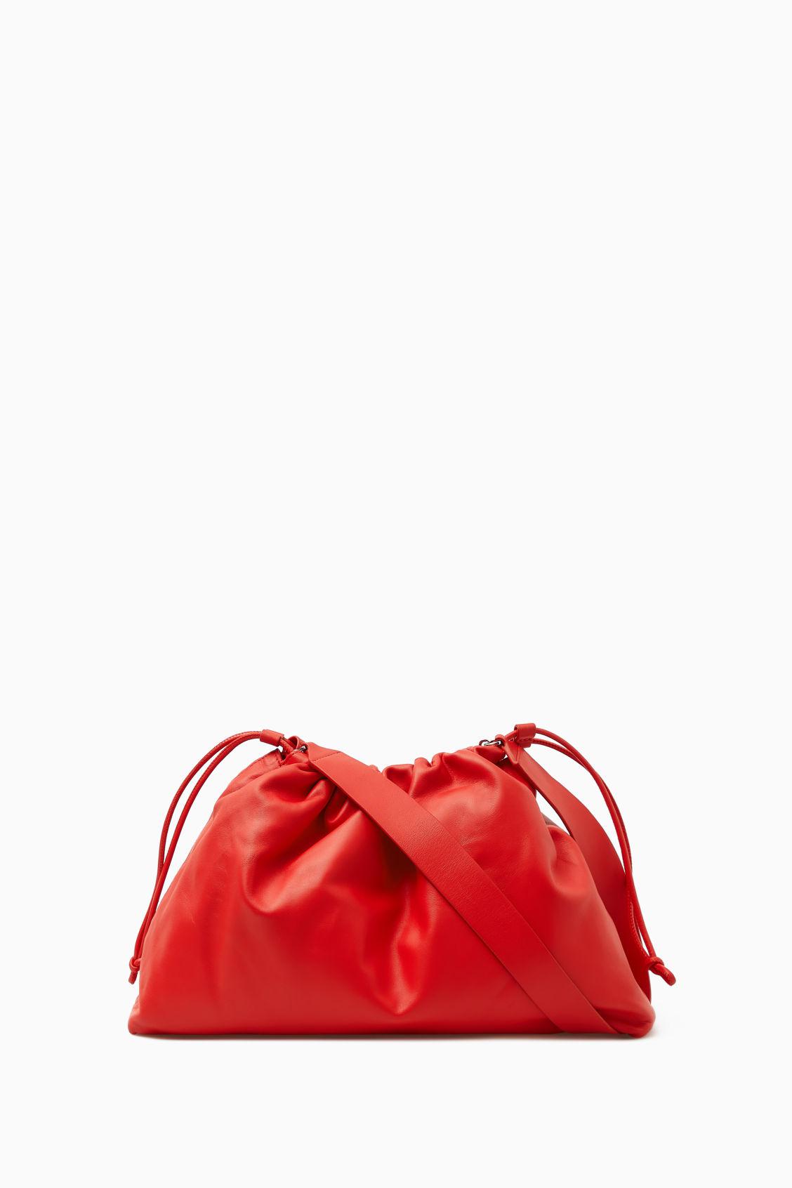 COS Leather Cavatelli Clutch in RED | Endource