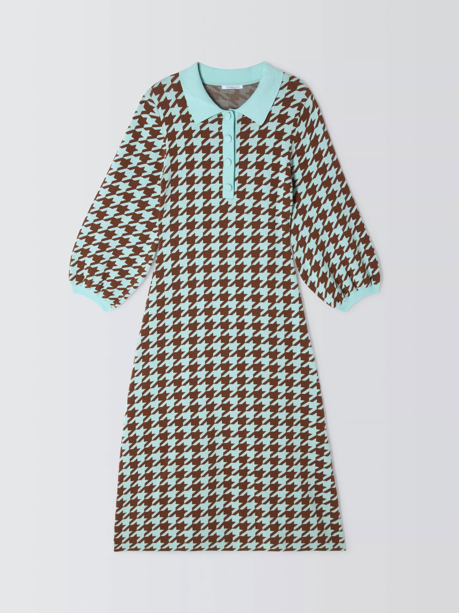 Olivia Rubin Sonya Houndstooth Knit Dress, Brown/Multi endource