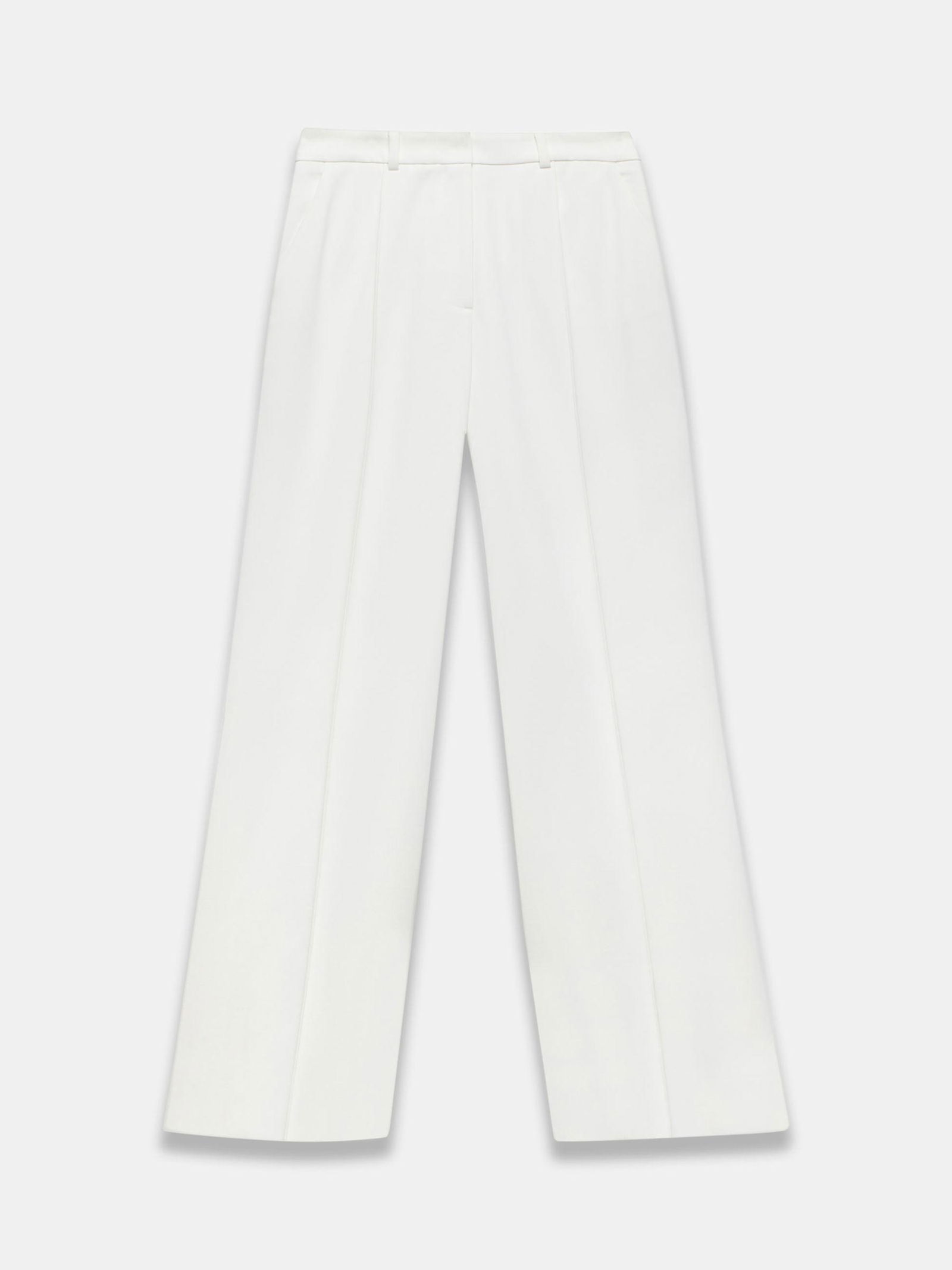 MINT VELVET Split Hem Flared Trousers in Ivory | Endource