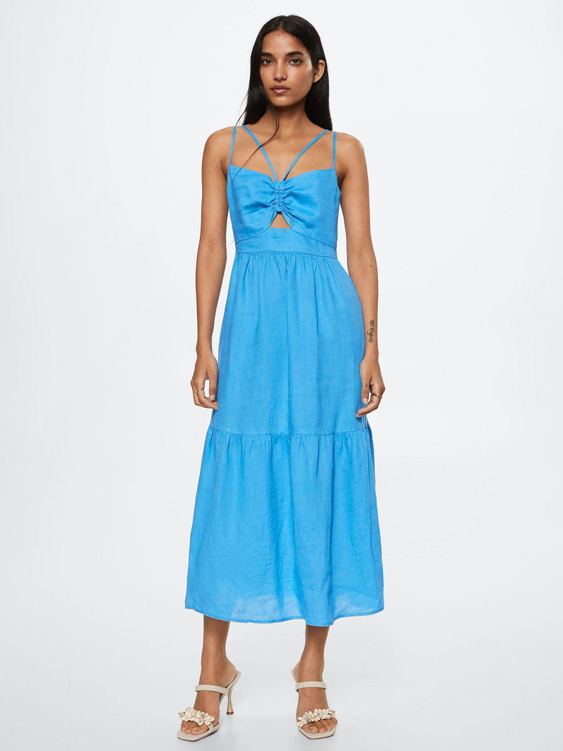 yellow linen wrap dress Linen Wrap Dress | Nordic Sky main image 0