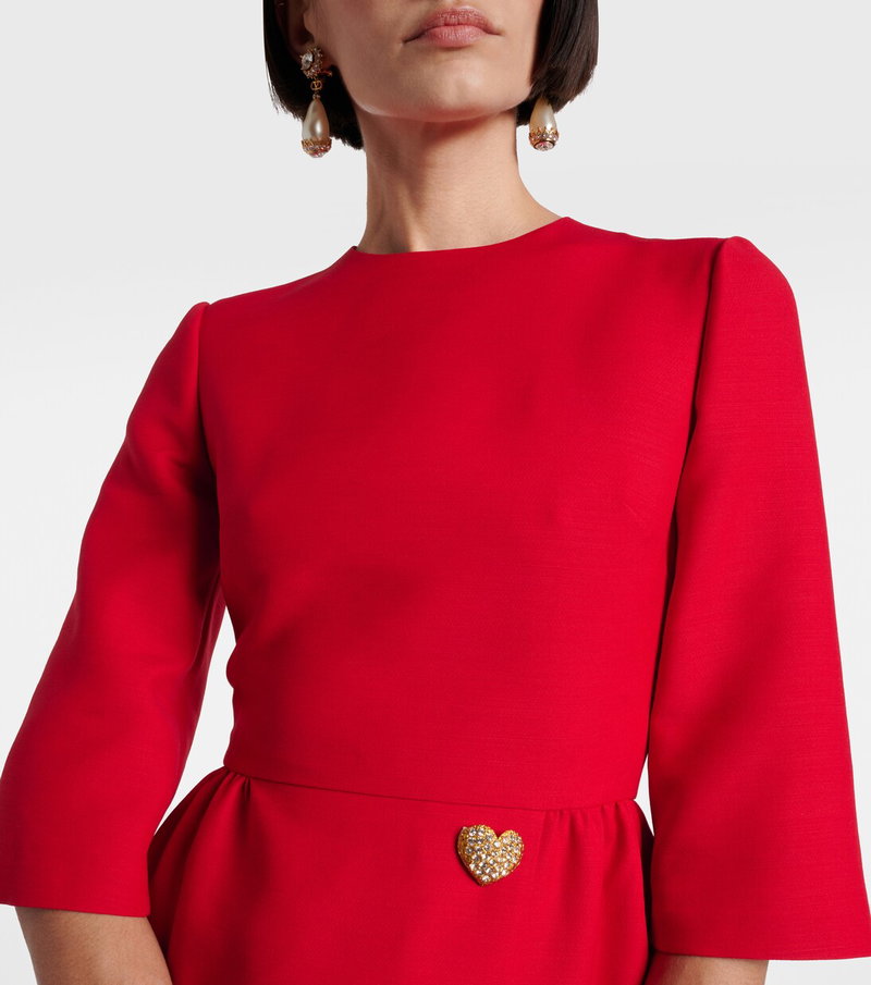 Valentino red dress with heart embellishment