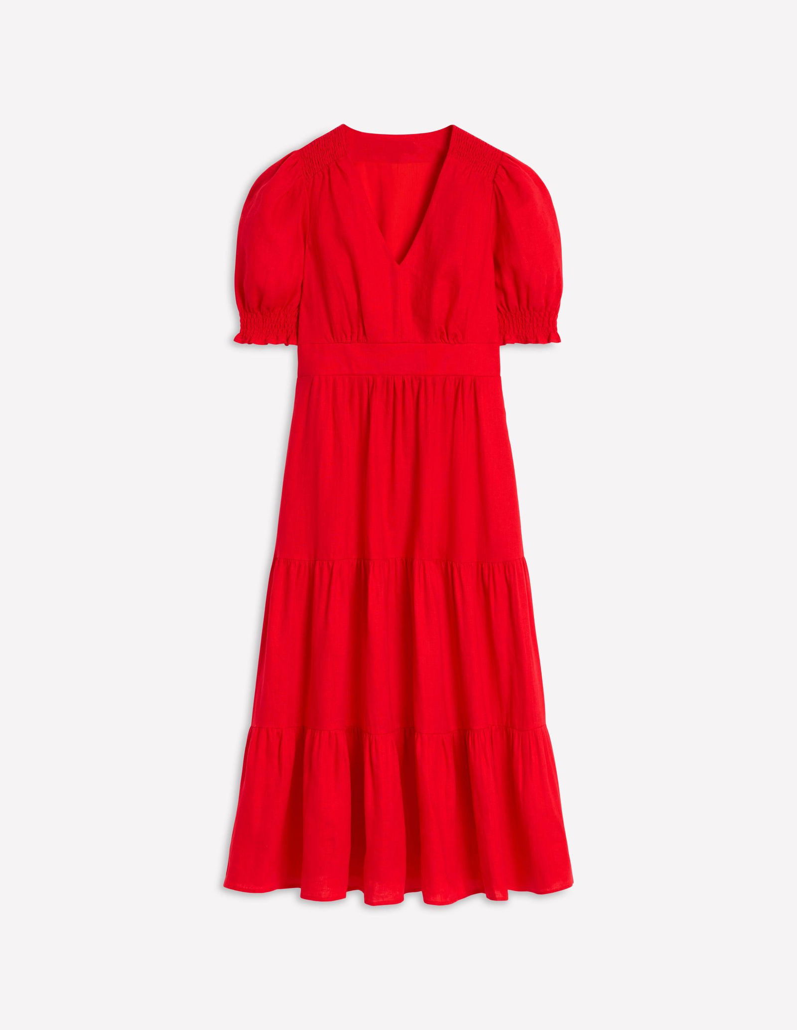 boden linen tiered dress Boden Anna Linen Tiered Midi Dress- Multi Embroidery in White