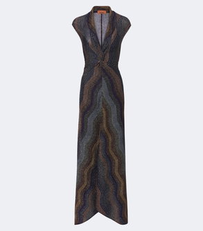 m missoni metallic striped crochet-knit maxi dress 30% off Midi dress