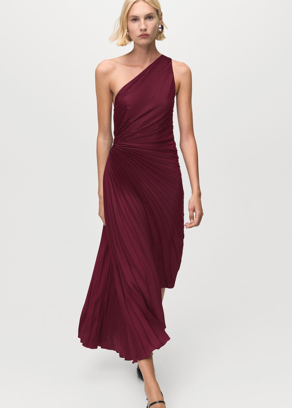 strapless open back dress Breen Pleated Frill Sleeve Buttons Dress In Rose Pink – The Design Closets