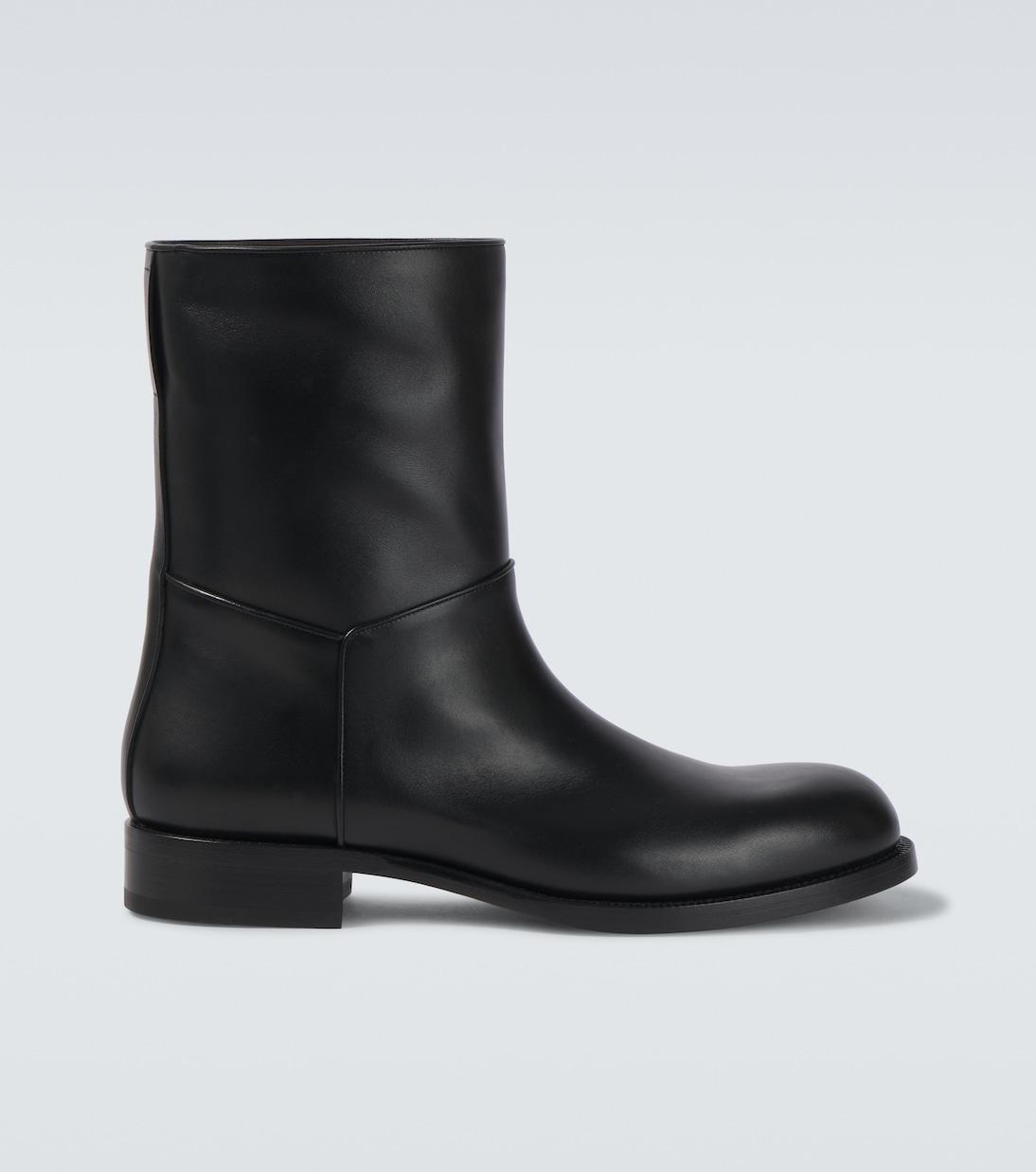 THE ROW Nobilis Leather Ankle Boots | endource