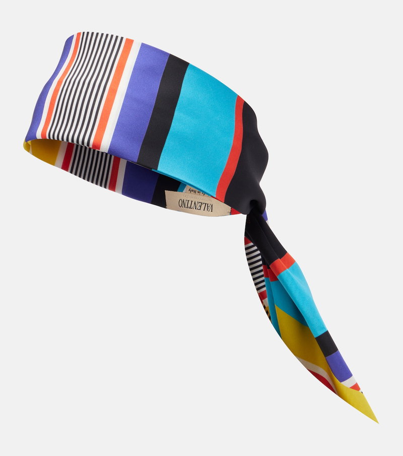 Valentino scarf with bold, colorful stripes