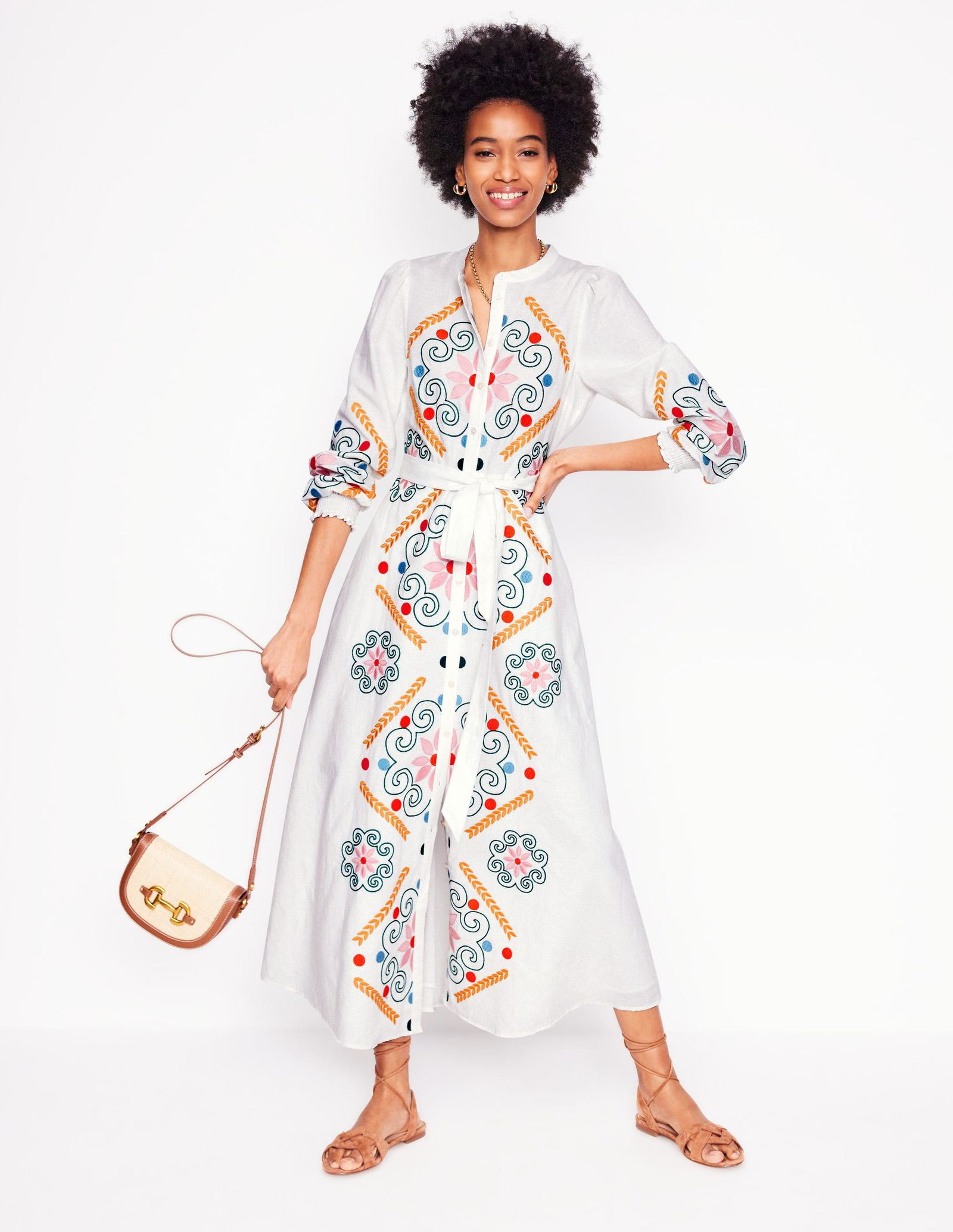 ruby shirt dress BODEN Ruby Linen Blend Shirt Dress