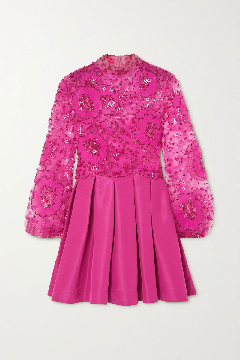valentino pink sequin dress Valentino 2003 Sheer Sequin Dress