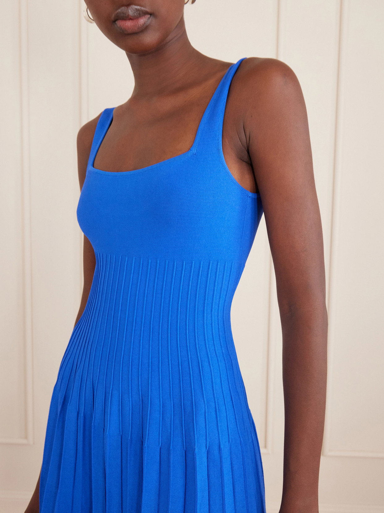 staud ellison knit pleated midi-dress STAUD Ellison Dress