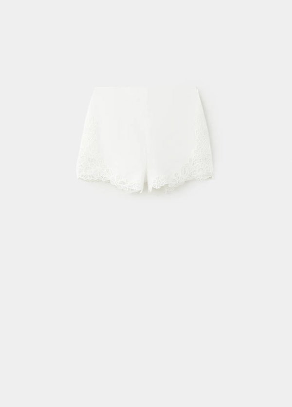 MANGO Embroidered Openwork Shorts | endource