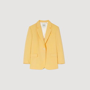 Yellow oversized blazer with notched lapels