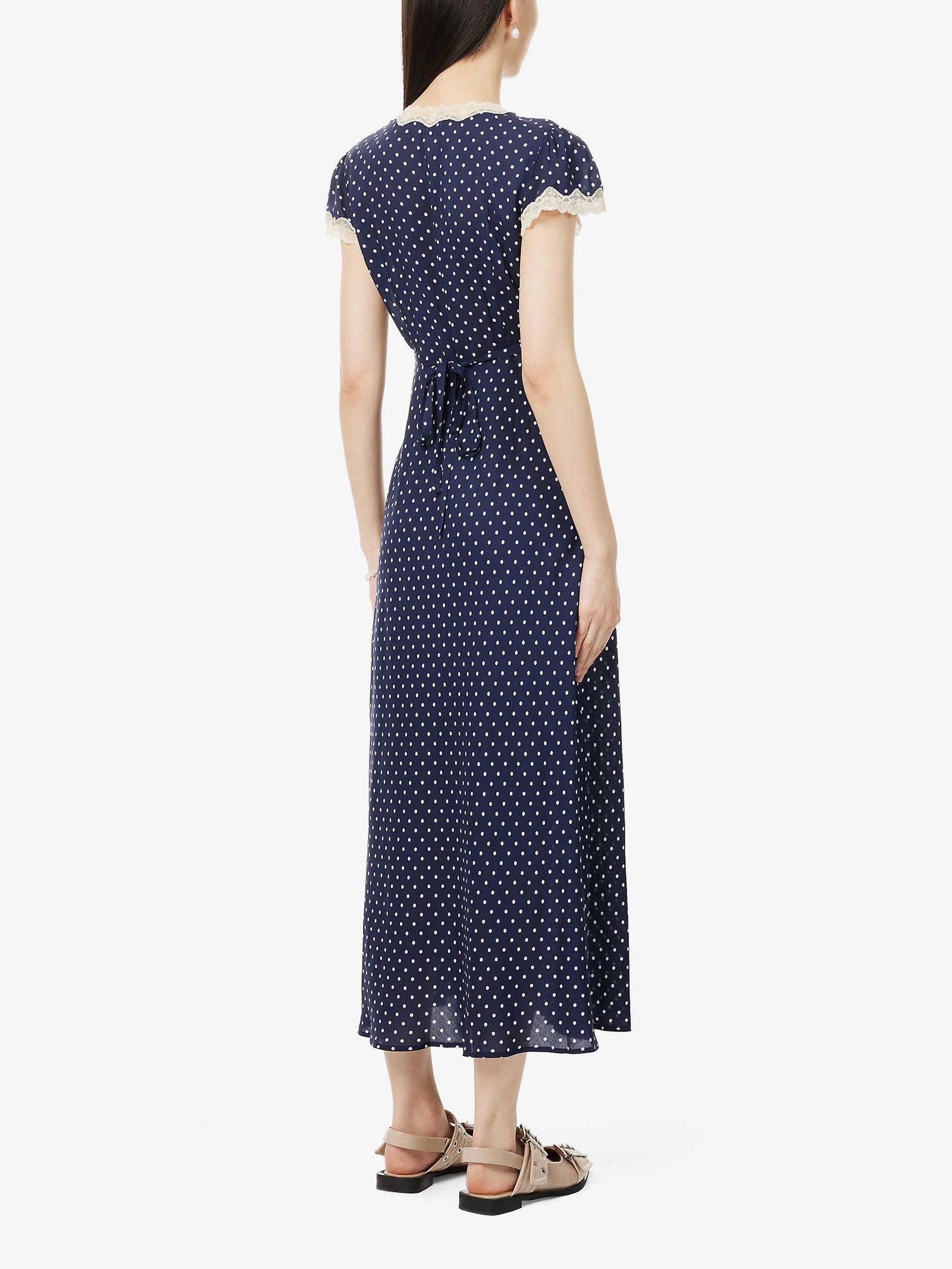 chinese dress ladies Clarice Midi Dress in Polka Dot Navy main image 0
