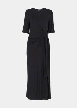 LAUREN RALPH LAUREN TWIST-FRONT SEQUINED COCKTAIL DRESS, Brown Women's  Midi Dress