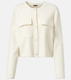 Cream-colored cardigan with buttoned pockets