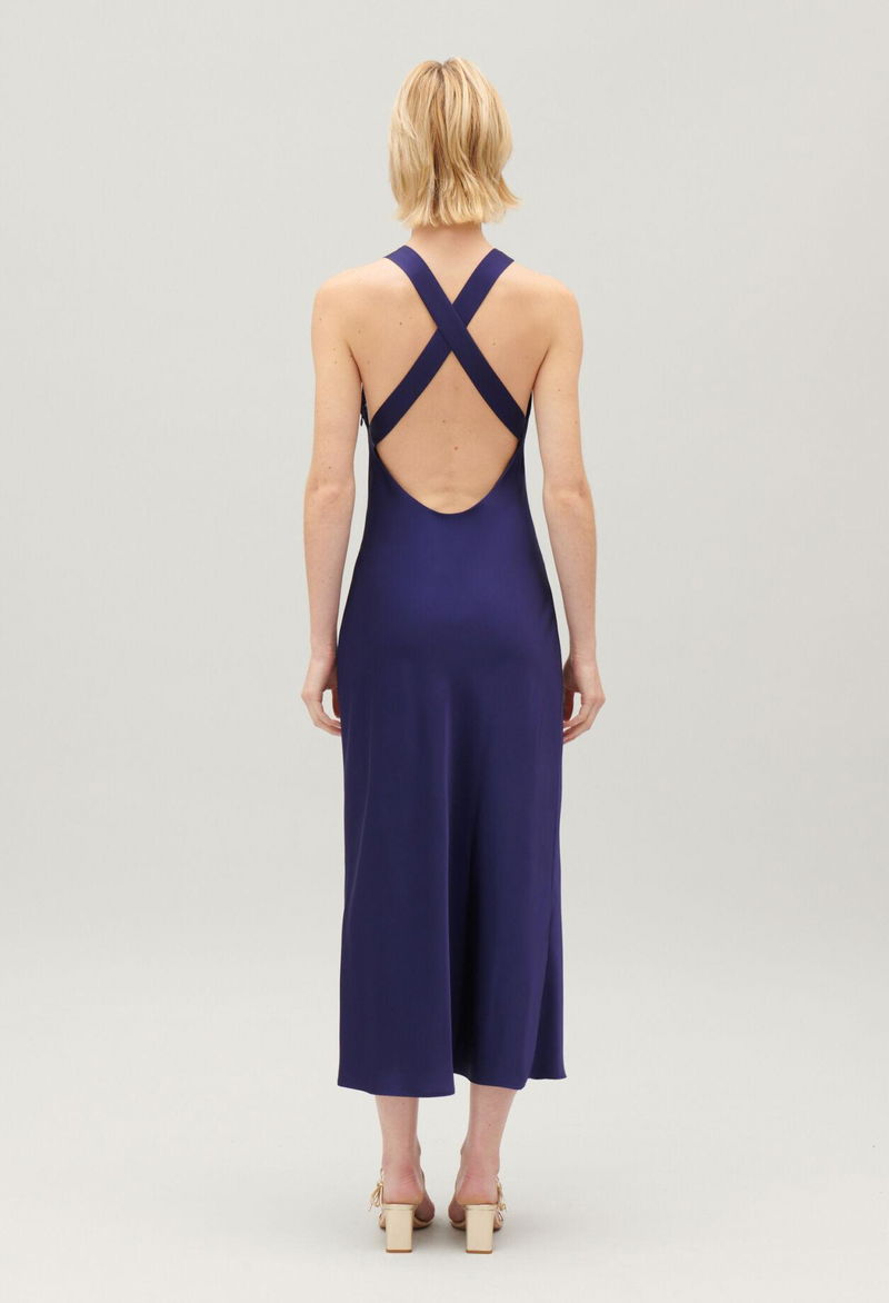 strapless open back dress Chanel Purple Velvet Jacket & Skirt Set 1993A  Vintage by Misty