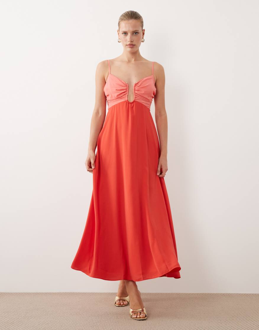 lace off shoulder wedding dress abercrombie orange Abercrombie & Fitch Tie-Strap Tiered Orange Mini Dress XS featuring smocking details along the bodice She spends her weekend frolicking