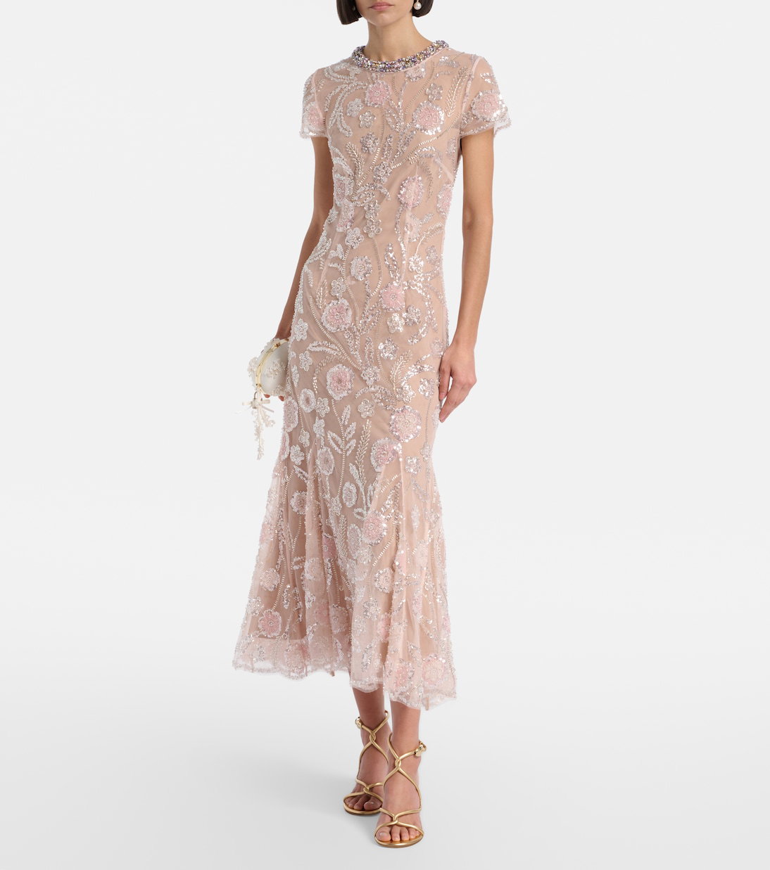 self-portrait floral sequined mesh maxi dress Sequin Flower Maxi Self Portrait Flower Dress Floral Sequin Maxi Dress, Cream