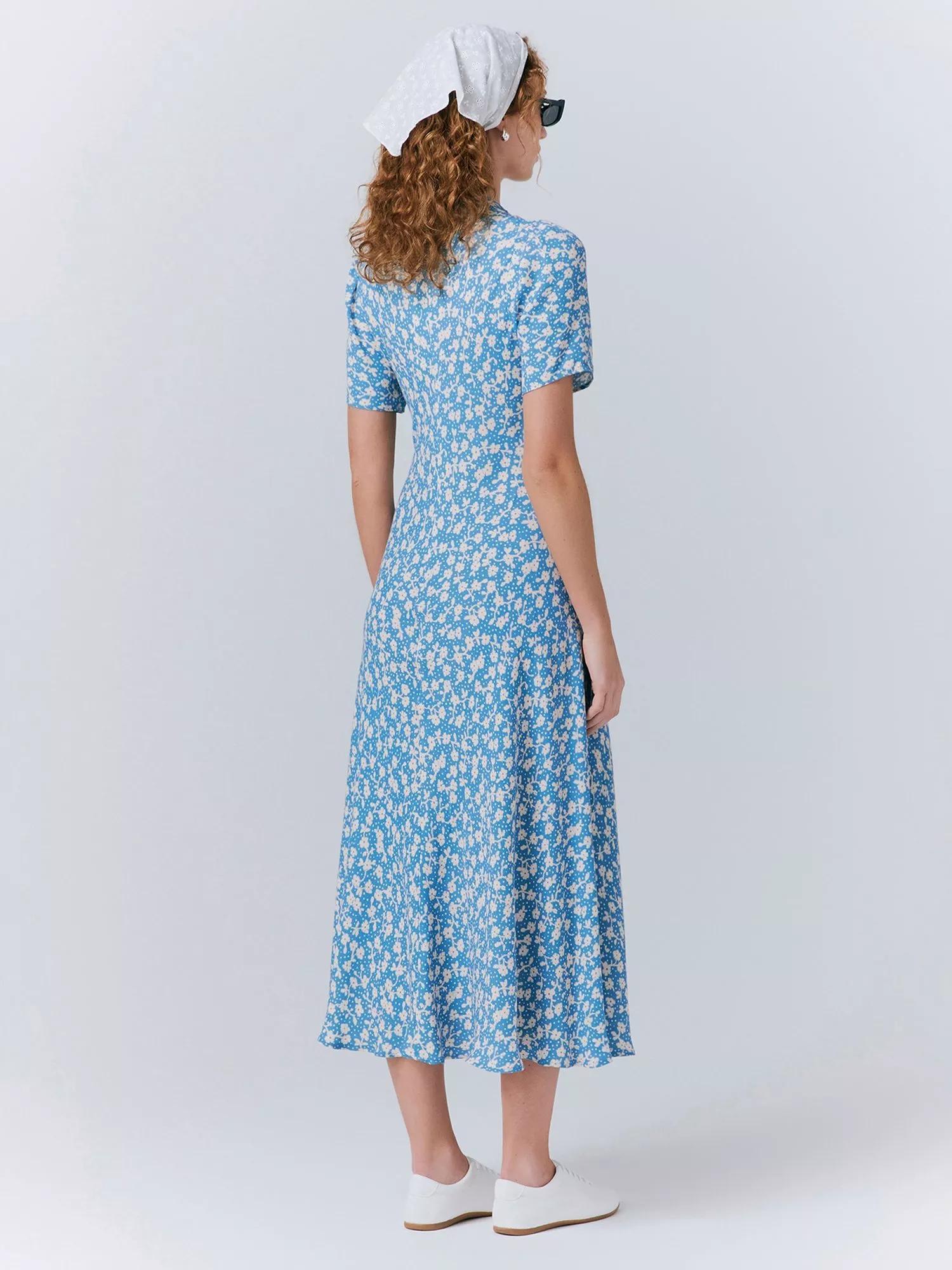roxanne midi dress in purple floral Rails Roxanne Smocked Midi Dress