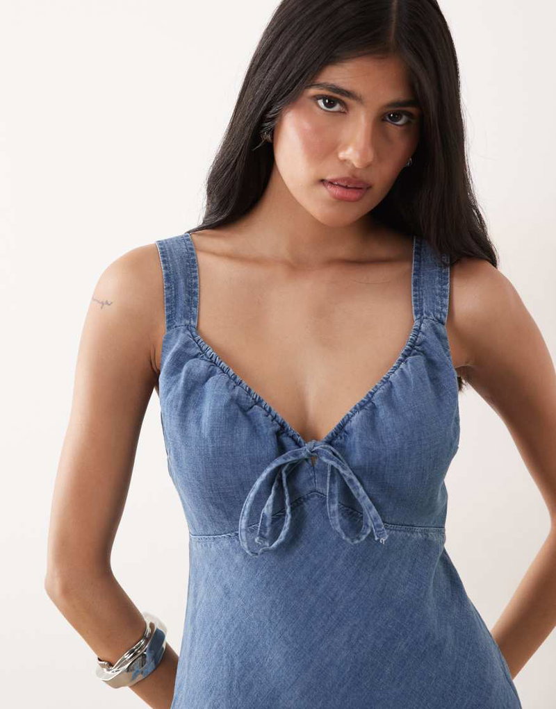 blue knot dress Women's Blue Knit Dress Midi Halter Neck main image 0