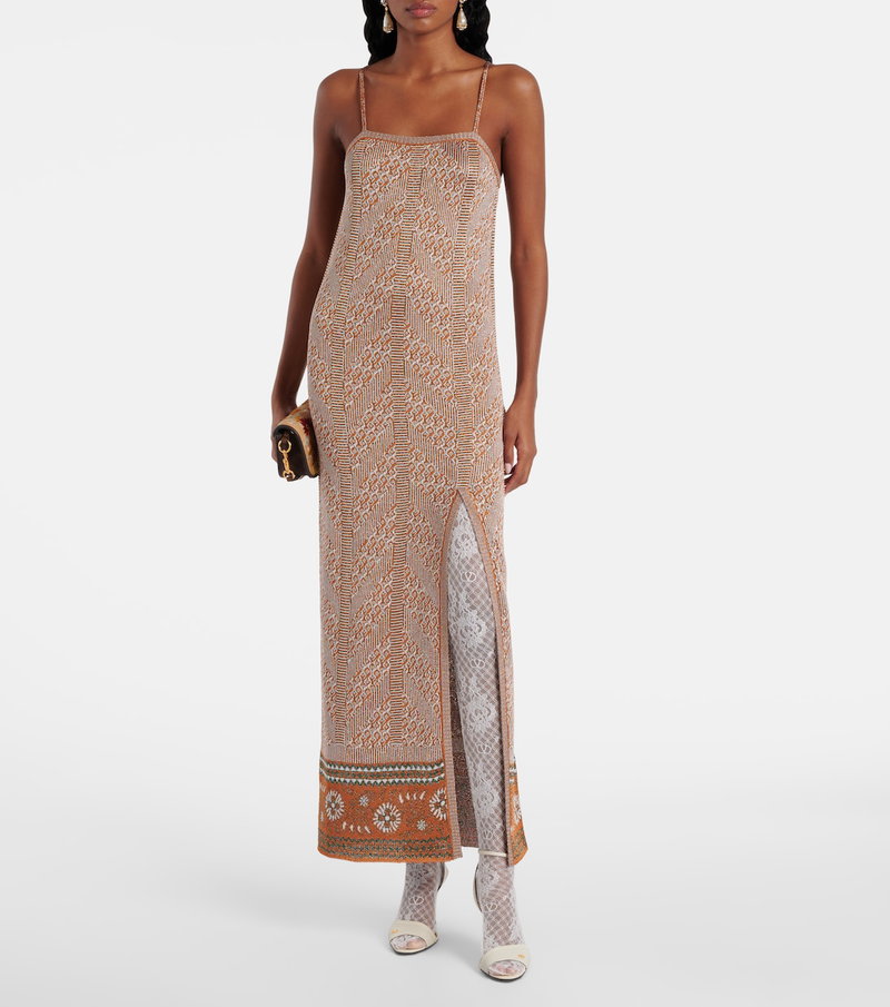 Valentino patterned maxi dress with spaghetti straps