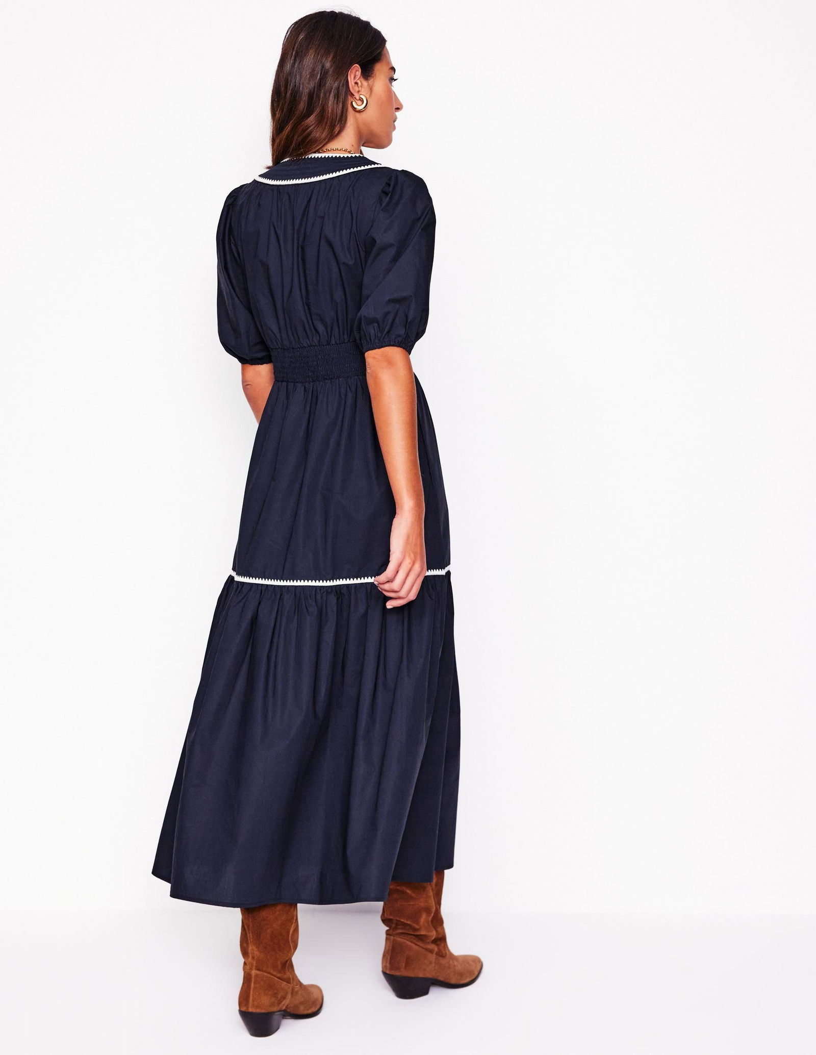 rhea embroidered midi dress BODEN Rhea Embroidered Midi Dress