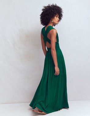 cheap white halter dress Palm Sleeveless Maxi Dress main image 1