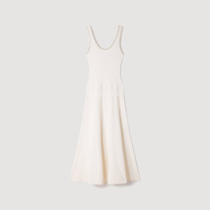 SANDRO Rhinestone Knit Maxi Dress | endource